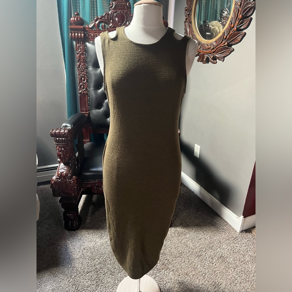 Olive Green sleeveless dress